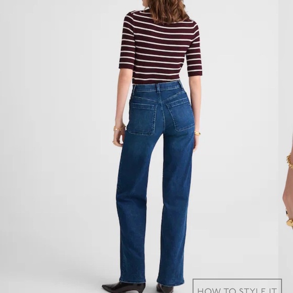 Madewell Emmett Wide-Leg Jeans Patch Pocket Nighthawk Wash Size 32 - Picture 11 of 12